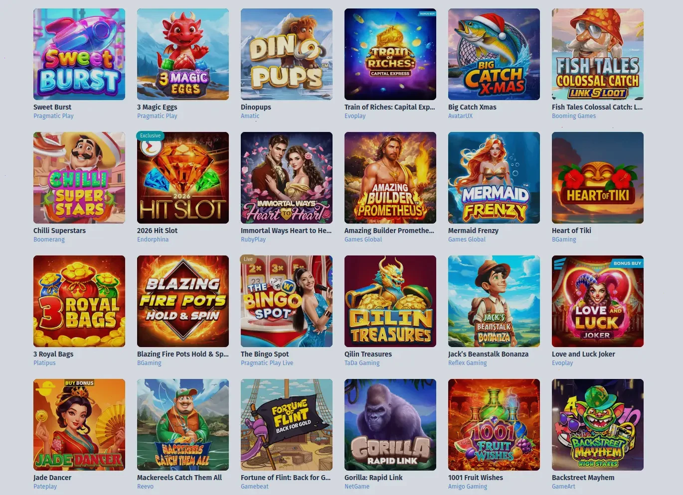 Betonred casino game lobby showing slots and live dealer tables for Canadian players